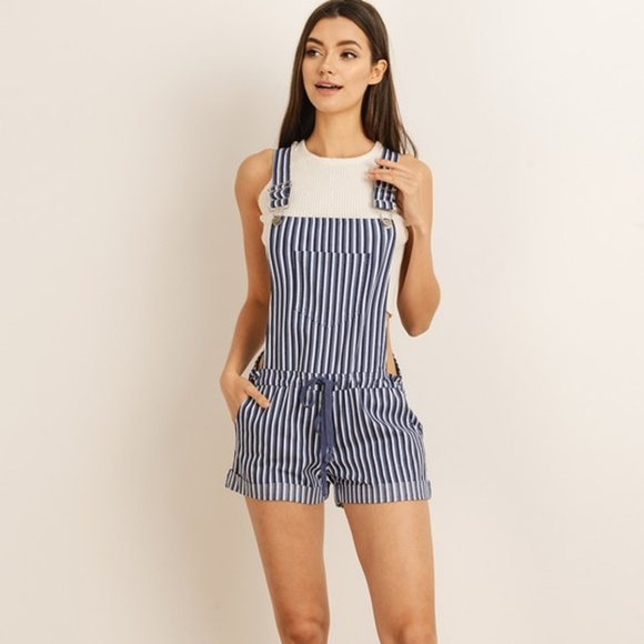 overall dress striped